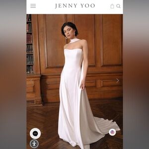 Jenny Yoo Elegant Strapless Addilyn Wedding Dress (Plus 2 Yards of Fabric)